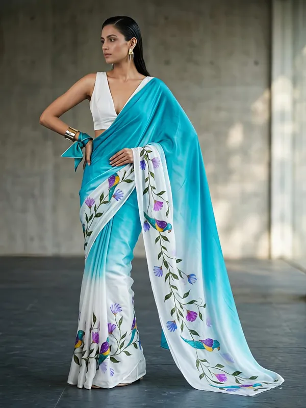 Light_Blue_Linen_Premium_kalamkari_print_For_Women