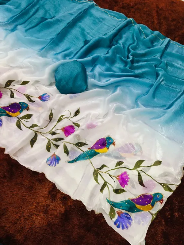 Light_Blue_Linen_Premium_kalamkari_print_For_Women