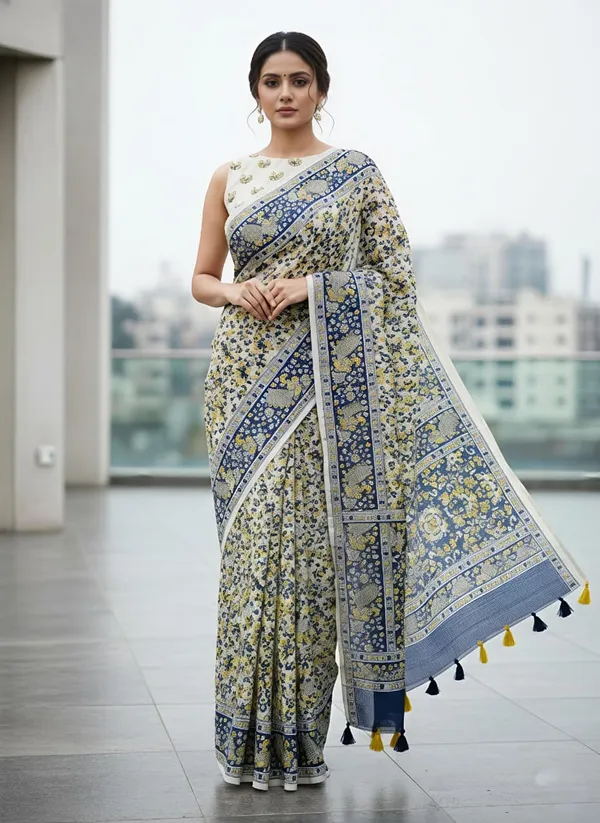 Light_Blue_ikkat_siIK_Premium_Digital_Print_For_Women