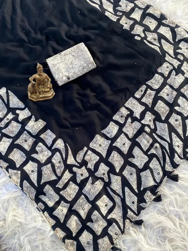 Black_georgette_Premium_Digital_Print_For_Women
