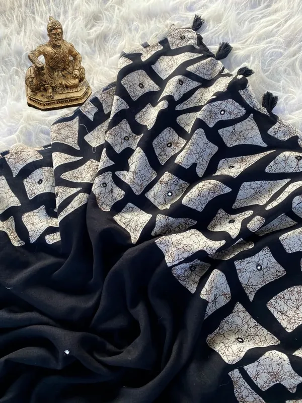 Black_georgette_Premium_Digital_Print_For_Women