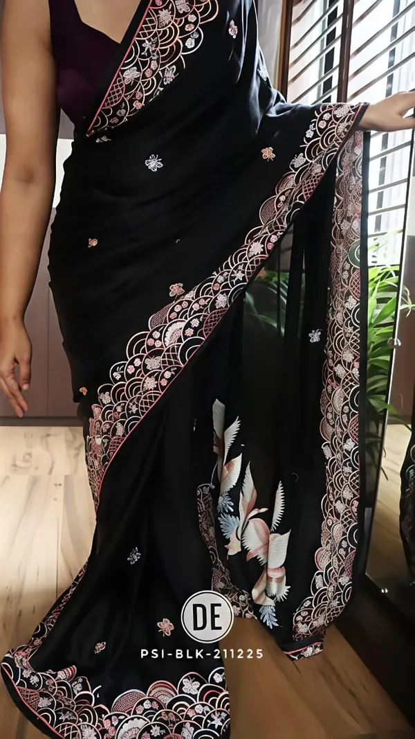 Black_tussar_silk_saree_Premium_Digital_Print_For_Women
