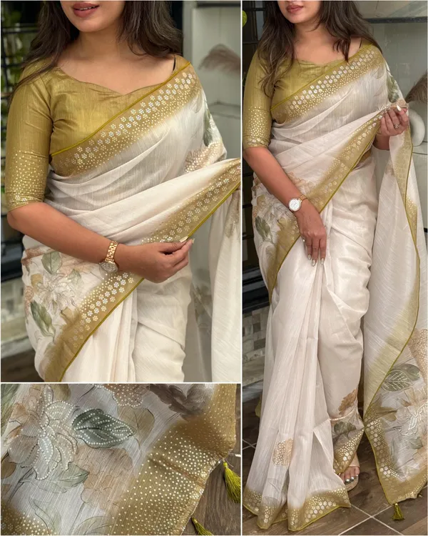 Dark_Green_Taspa_Silk_Premium_Digital_Print_Saree_For_Women