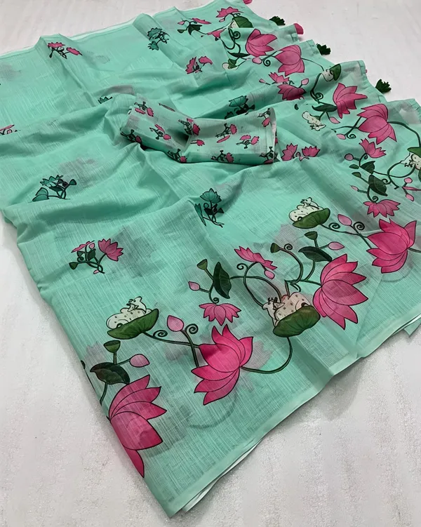 Light_Blue_Linen_Premium_Digital_Print_For_Women