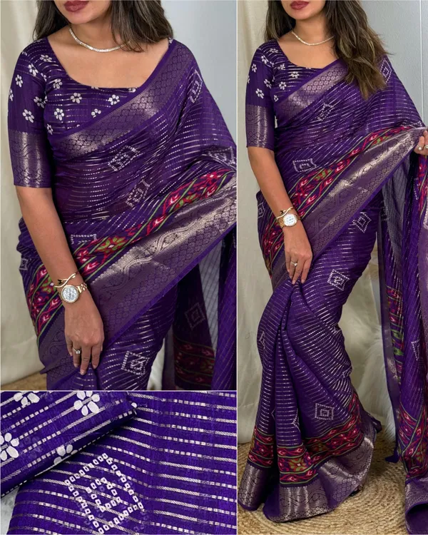 Blue_Muslin_Cotton_Zari_Jacquard_Premium_Bandhani_Printed_Saree_For_Women