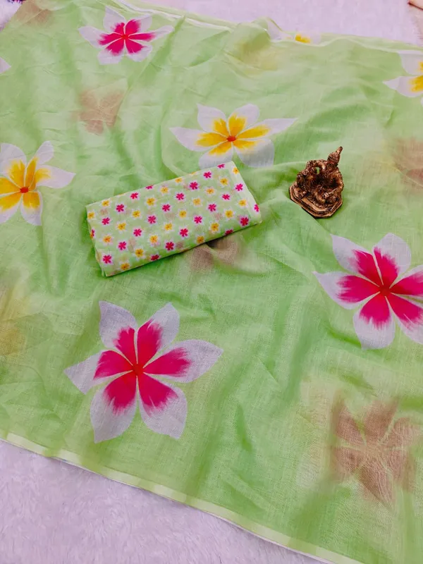 Light_Green_Linen_Premium_Digital_Print_For_Women
