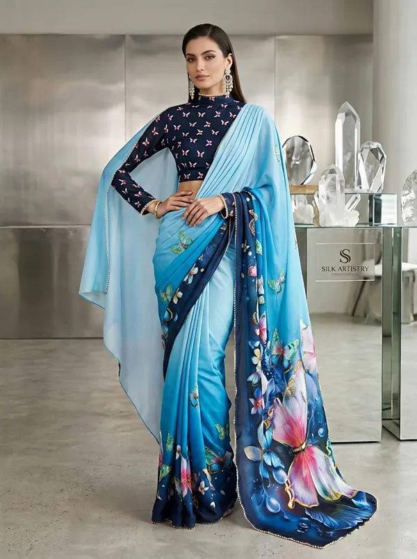 Pink_georgette_Premium_Digital_Print_For_Women