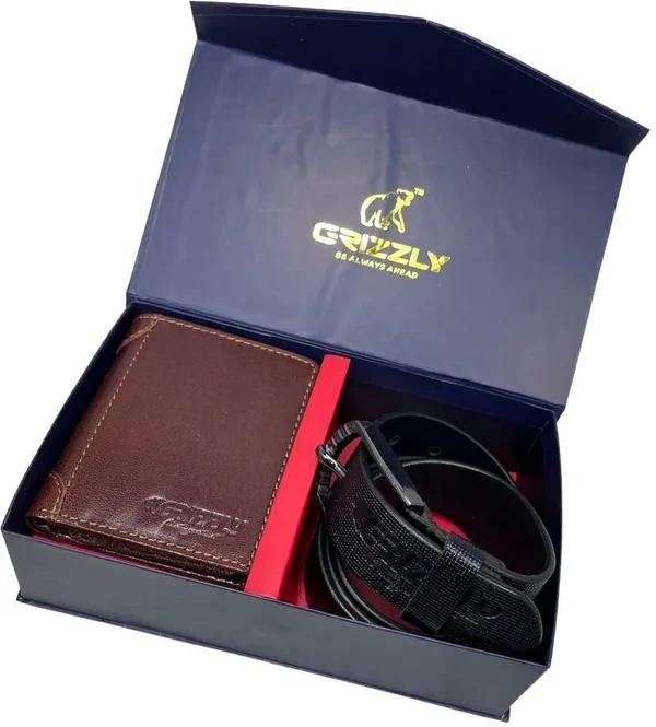 Grizzly__Mens_Combo_Genuine__Leather_Wallet_And_Belt