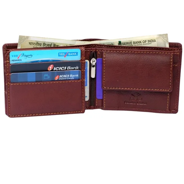 Maroon_Trendy_Genuine_Leather_Canvas_Wallet_For_Men