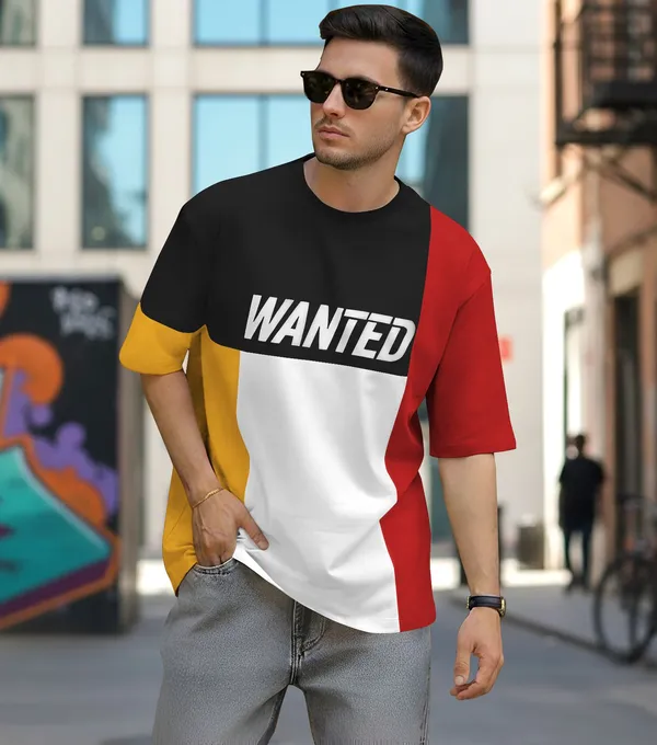 BEING_WANTED_Colorblock_Men_Round_Neck_Multicolor_T-Shirt