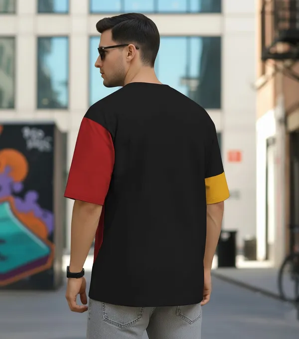 BEING_WANTED_Colorblock_Men_Round_Neck_Multicolor_T-Shirt