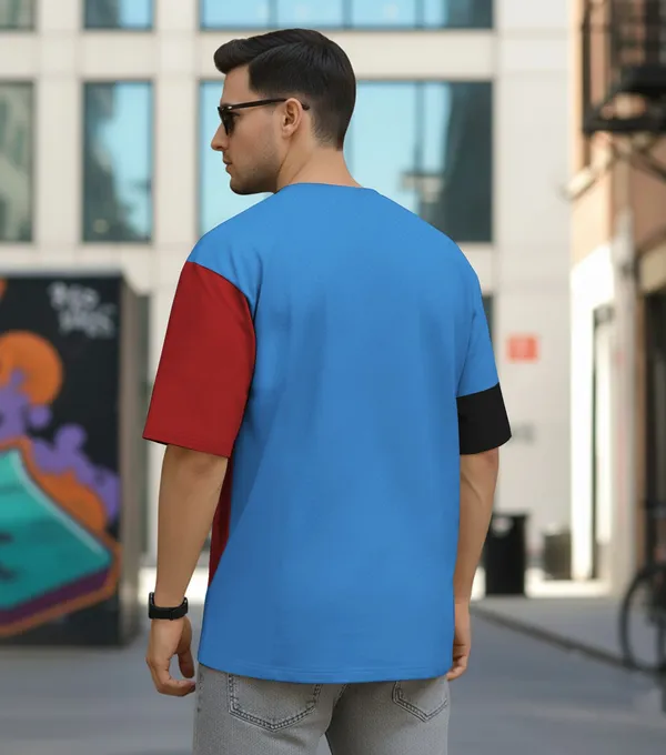 BEING_WANTED_Colorblock_Men_Round_Neck_Multicolor_T-Shirt