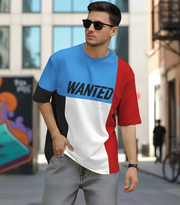 BEING_WANTED_Colorblock_Men_Round_Neck_Multicolor_T-Shirt