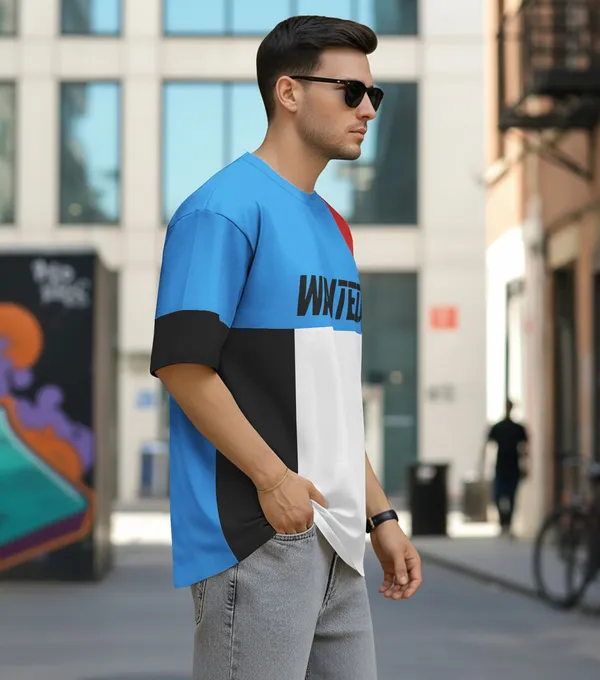 BEING_WANTED_Colorblock_Men_Round_Neck_Multicolor_T-Shirt