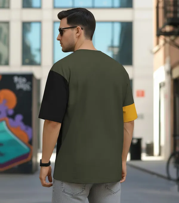 BEING_WANTED_Colorblock_Men_Round_Neck_Multicolor_T-Shirt