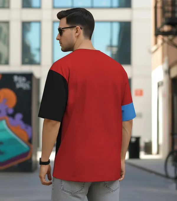 BEING_WANTED_Colorblock_Men_Round_Neck_Multicolor_T-Shirt