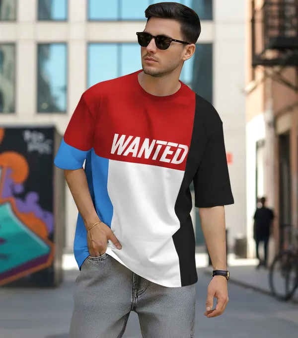 BEING_WANTED_Colorblock_Men_Round_Neck_Multicolor_T-Shirt
