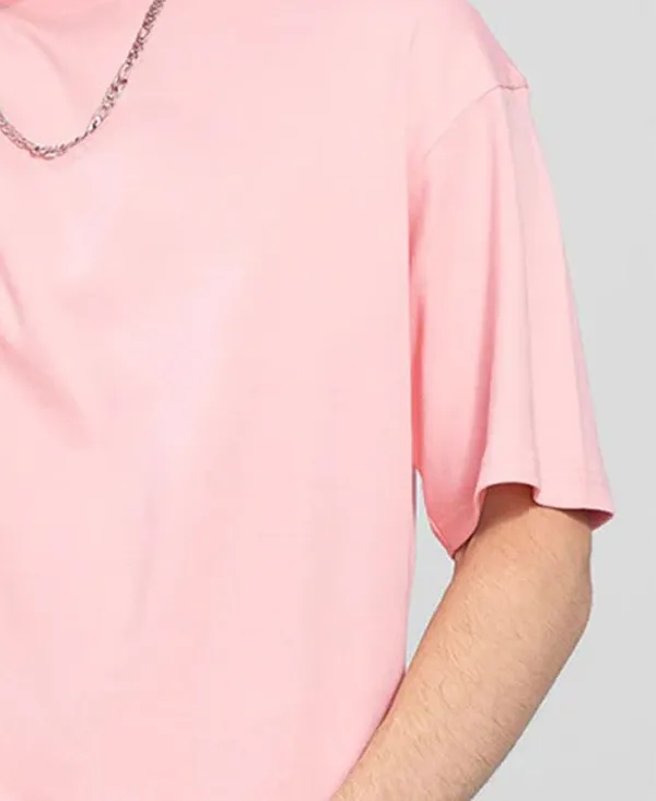 BEING_WANTED_Solid_Men_Round_Neck_Pink_T-Shirt