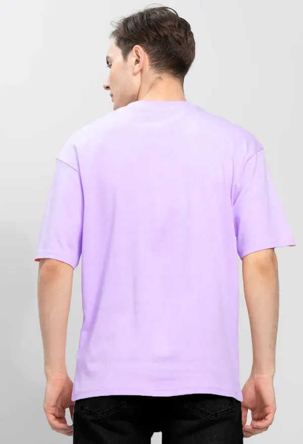 BEING_WANTED_Solid_Men_Round_Neck_Purple_T-Shirt