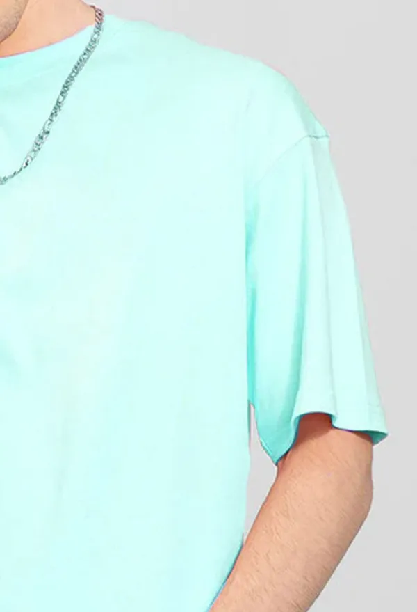 BEING_WANTED_Solid_Men_Round_Neck_Light_Blue_T-Shirt