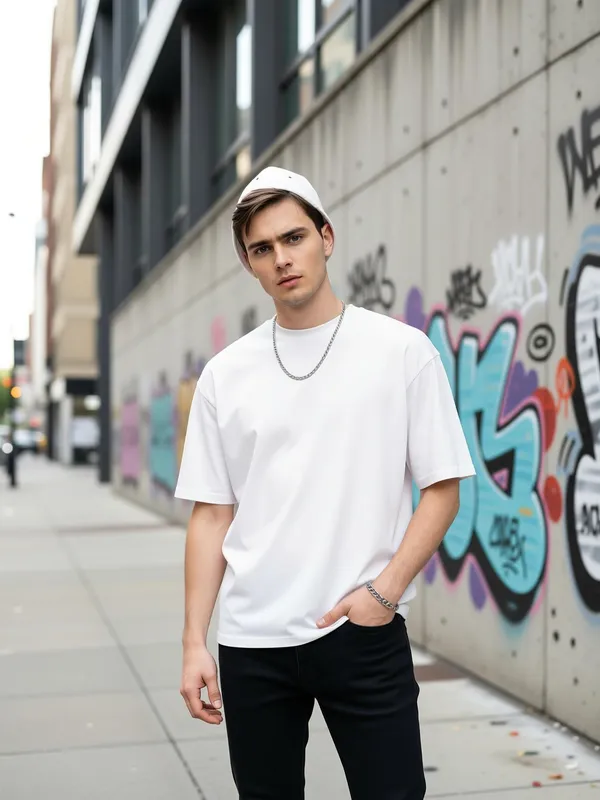 BEING_WANTED_Solid_Men_Round_Neck_White_T-Shirt