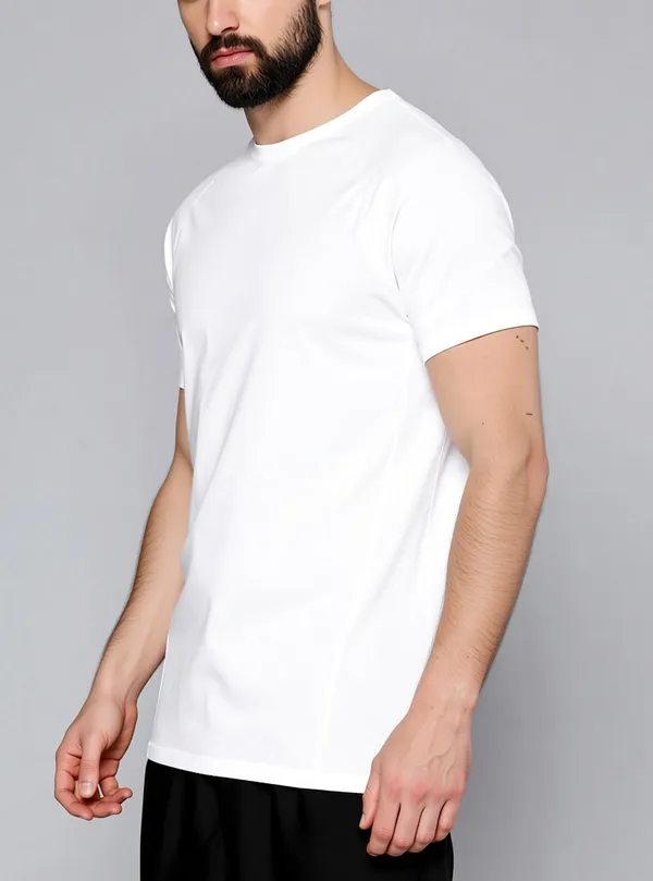 BEING_WANTED_Solid_Men_Round_Neck_White_T-Shirt