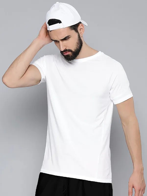 BEING_WANTED_Solid_Men_Round_Neck_White_T-Shirt