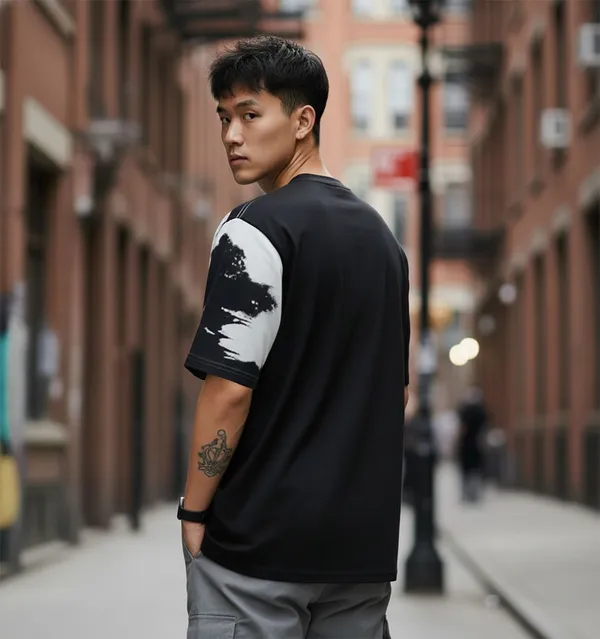 BEING_WANTED_Graphic_Print_Men_Round_Neck_Black,_White_T-Shirt
