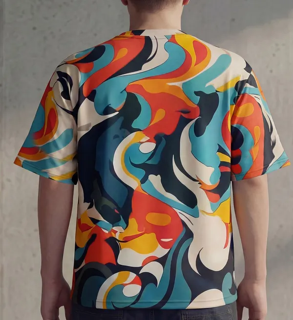 BEING_WANTED_Abstract,_Printed_Men_Crew_Neck_Multicolor_T-Shirt