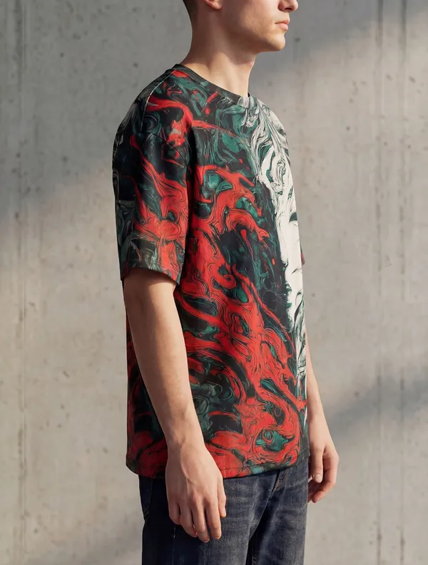 BEING_WANTED_Abstract,_Printed_Men_Crew_Neck_Multicolor_T-Shirt
