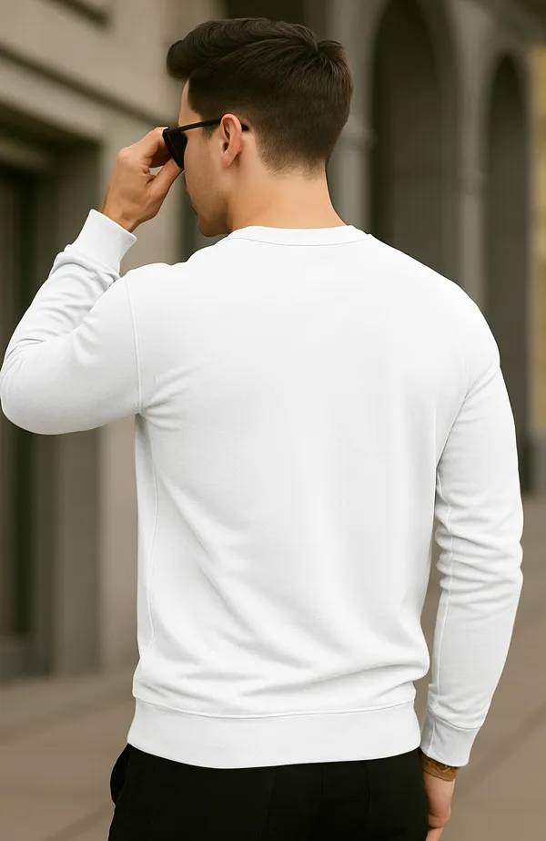 White_Premium_Pure_Cotton_Full_Sleeve_Sweatshirt_For_Men
