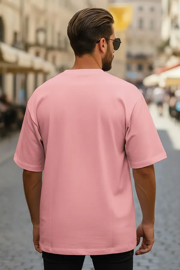 BEING_WANTED_Typography_Men_Round_Neck_Pink_T-Shirt