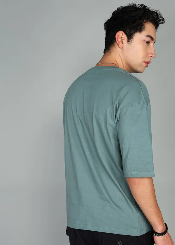 BEING_WANTED_Solid_Men_Round_Neck_Dark_Green_T-Shirt