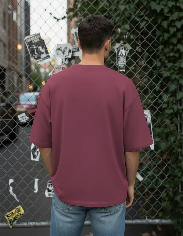 BEING_WANTED_Printed_Men_Round_Neck_Pink_T-Shirt