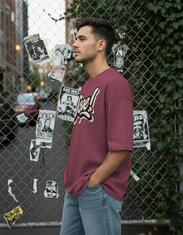 BEING_WANTED_Printed_Men_Round_Neck_Pink_T-Shirt