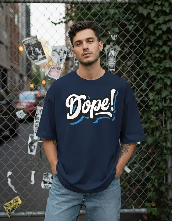 BEING_WANTED_Printed_Men_Round_Neck_Dark_Blue_T-Shirt