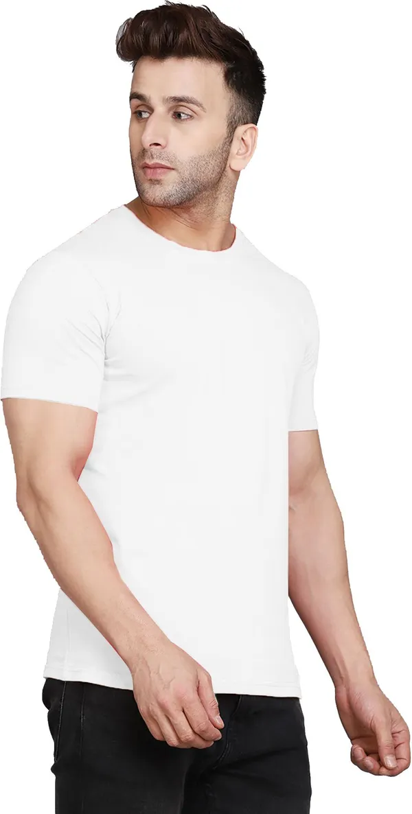 BEING_WANTED_Solid_Men_Round_Neck_White_T-Shirt