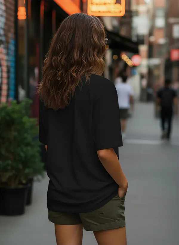 BEING_WANTED_Typography_Women_Round_Neck_Black_T-Shirt