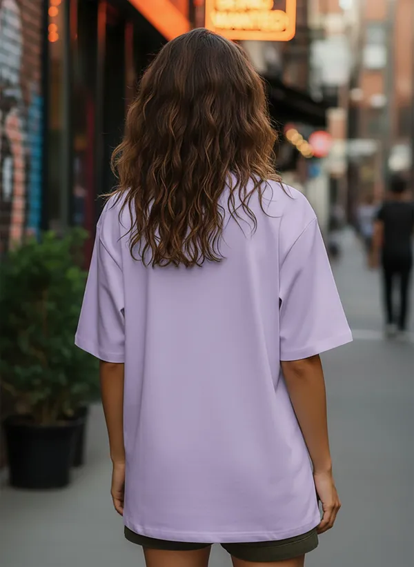 BEING_WANTED_Typography_Women_Round_Neck_Purple_T-Shirt
