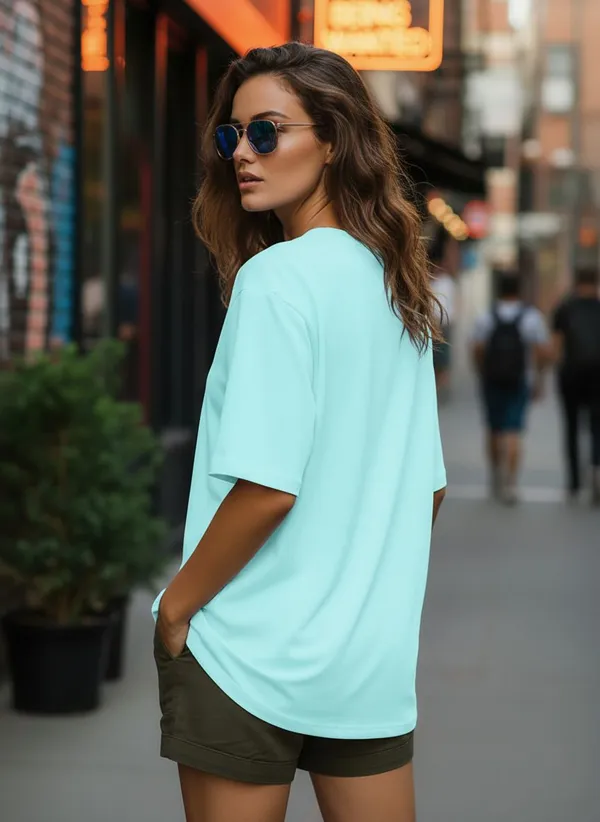 BEING_WANTED_Typography_Women_Round_Neck_Light_Blue_T-Shirt