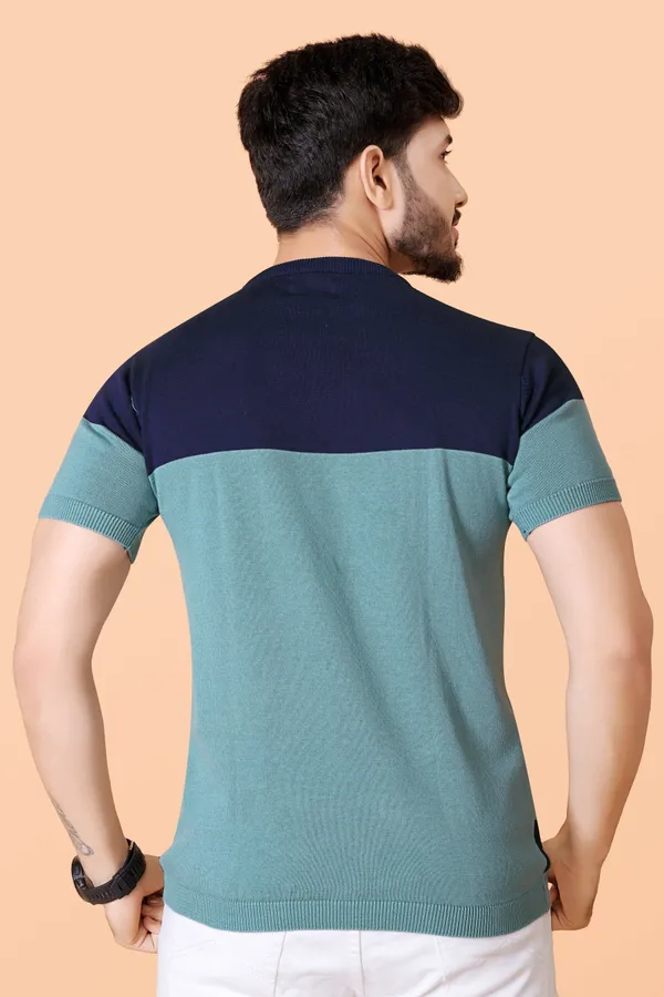 Green_&_Navy_Blue_Colorblock_Regular_T-Shirt_for_Men
