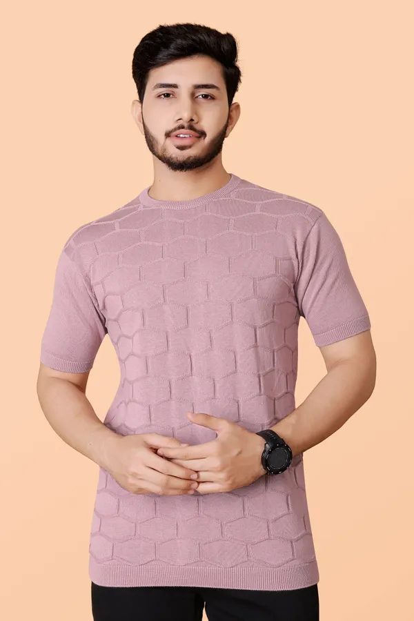 Light_Pink_Cotton_Colorblock_Regular_Tshirt_For_Men