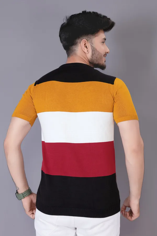 Mustard,_White,_Maroon_&_Black_Cotton_Colorblock_T-Shirt_for_Men