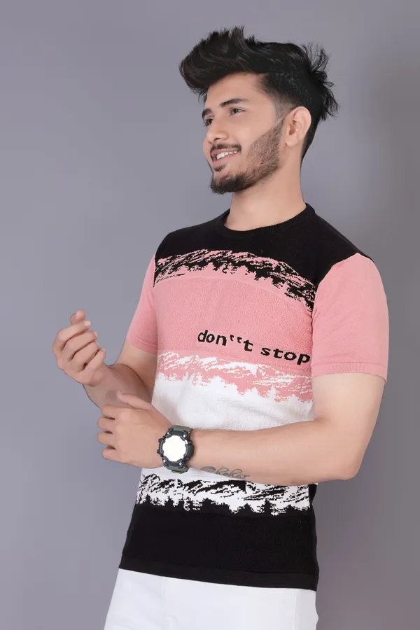 Black-Pink-White_Graphic_Textured_Knit_T-Shirt_for_Men