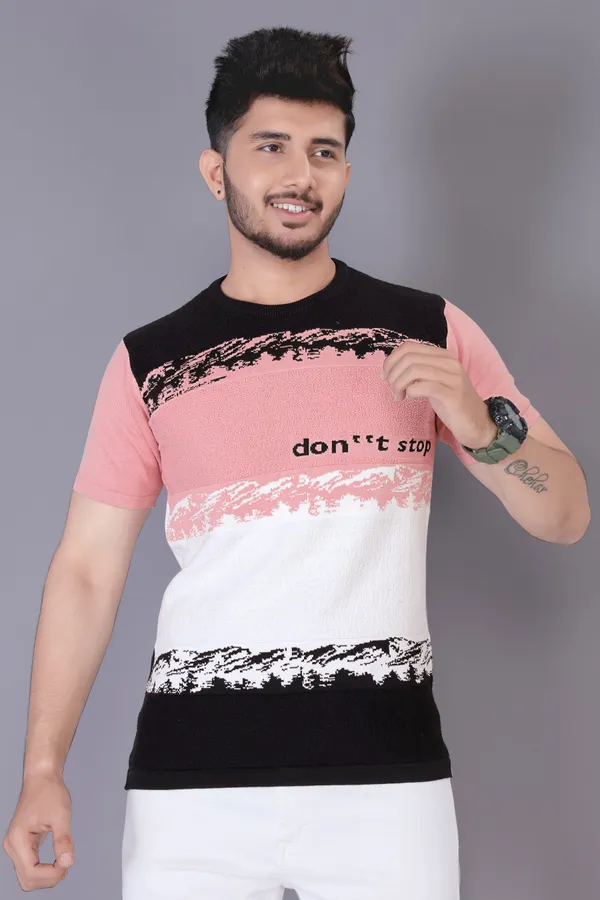 Black-Pink-White_Graphic_Textured_Knit_T-Shirt_for_Men