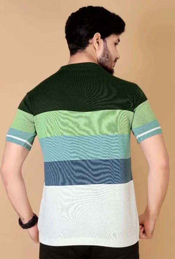 Green,_Blue_&_White_Cotton_Colorblock_Regular_Tshirt_For_Men