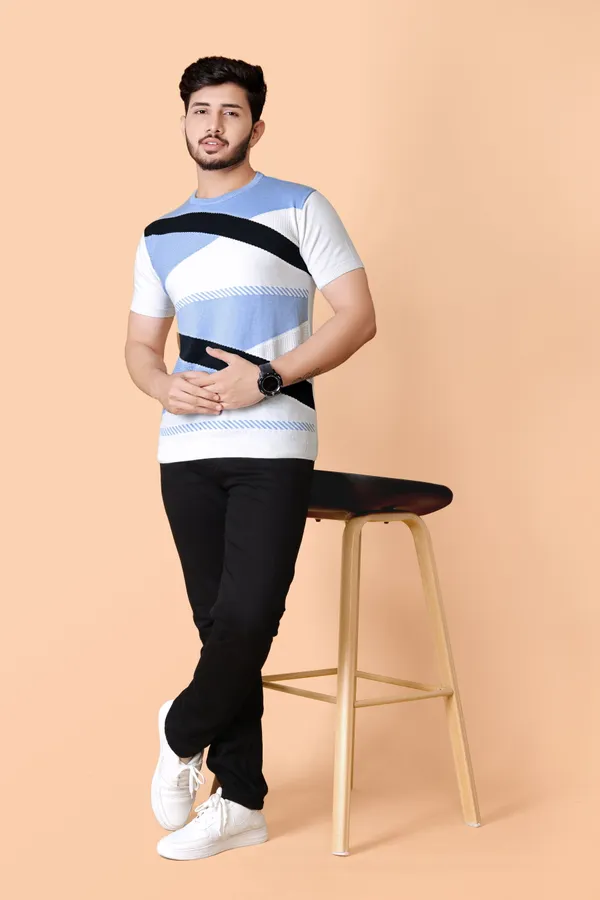 Blue,_White_&_Black_Cotton_Colorblock_T-Shirt_for_Men