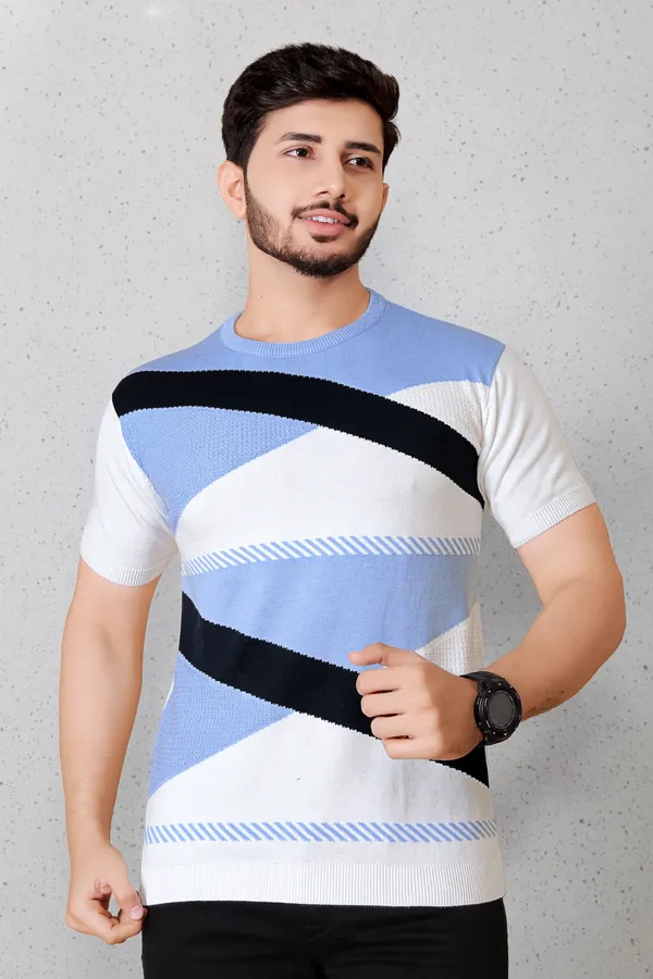 Blue,_White_&_Black_Cotton_Colorblock_T-Shirt_for_Men
