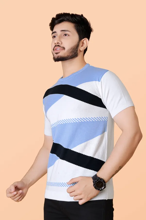 Blue,_White_&_Black_Cotton_Colorblock_T-Shirt_for_Men