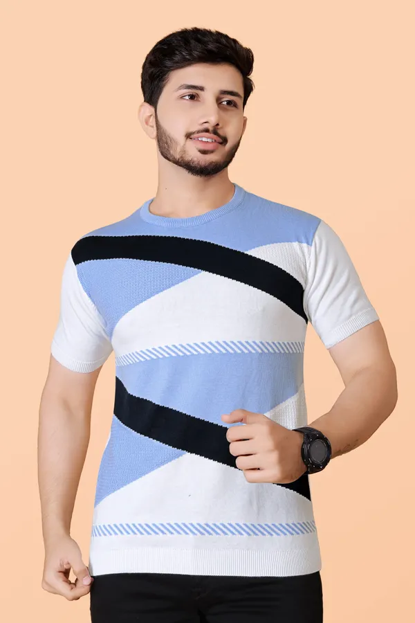 Blue,_White_&_Black_Cotton_Colorblock_T-Shirt_for_Men